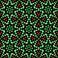 Seamless abstract pattern background with a variety of colored circles.