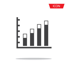 Graph bar graph vector icon,growing graph vector icon isolated on white background.