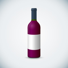 vector blank wine bottle mockup.