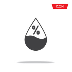 water percentage icon vector isolated on white background.