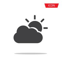 Partly cloudy icon. Hazy sun icon. Weather forecast icon isolated on white background.