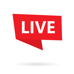 Fototapeta premium live word on a sticker- vector illustration