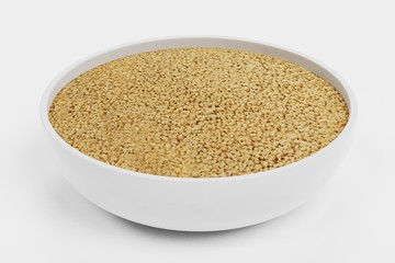 Realistic 3D Render of Couscous in Bowl