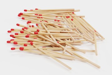 Realistic 3D Render of Matches