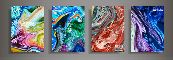 Modern design A4.Abstract marble texture of colored bright liquid paints.Splash acrylic paints.Used design cover,presentations,print,flyer,business cards,invitations, brochures,sites, packaging.