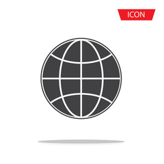 Globe icon design vector isolated  on white background.