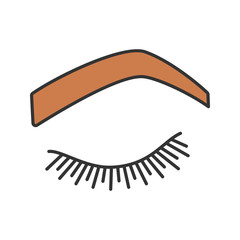 Steep arched eyebrow shape color icon