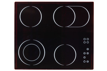 red, ceramic, appliance, stove, cooking, kitchen, oven, technology, zone, four, pan, halogen,...
