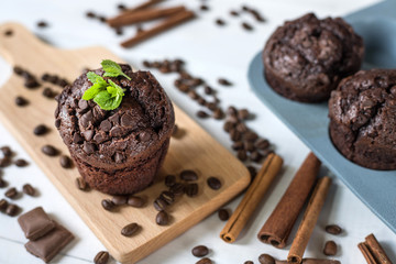 tasty chocolate muffin