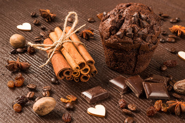 tasty chocolate muffin