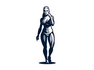 Woman fitness illustration.