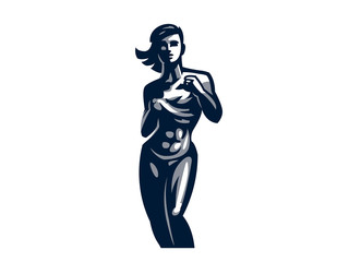 Woman fitness illustration.