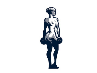Woman fitness illustration.