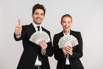 Successful business couple wearing suits