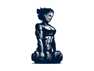 Woman fitness illustration.