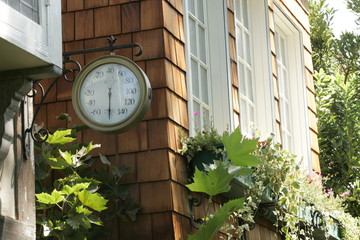 Fototapeta na wymiar old clock in garden