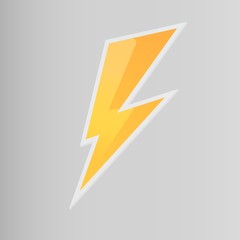 Lightning line icon, thunderbolt vector, volume zipper,