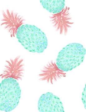 Pineapples seamless pattern