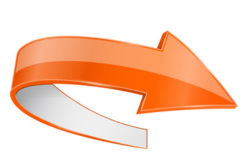 Orange 3d arrow with white reverse side