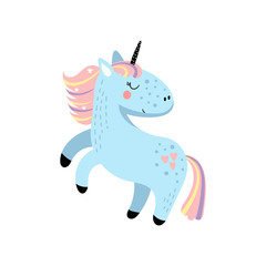 Unicorn isolated on white bacground