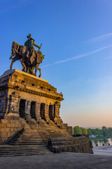 Side view at monument of Kaiser Wilhelm I (Emperor William) for the unification of Germany,...