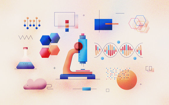 Genomic Analysis Textured Illustration