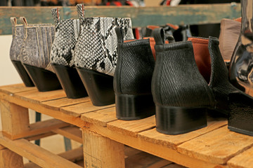 Fototapeta na wymiar sports shoes in warehouses