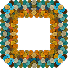 Frame coins isolated