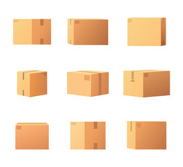 Package Boxes for Things Isolated Icons Set Vector