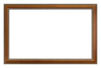 Wooden frame for paintings, mirrors or photo isolated on white background