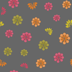 Vector grey floral seamless repeat pattern. Great for festive seasons, wallpaper, scrapbooking, gift wrapper and fabric projects.