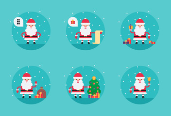 Cartoon Santa Claus in flat style