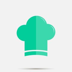 Chef hat vector icon on gray background. Cap chef cooking.  Layers grouped for easy editing illustration. For your design.