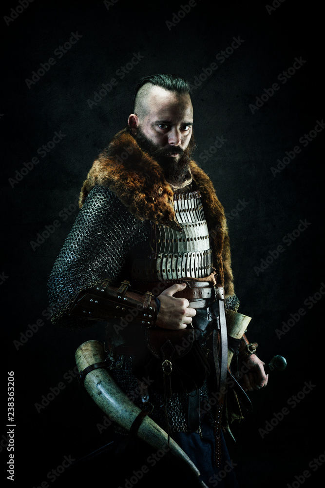 Wall mural Viking: Portrait of a medieval warrior