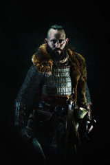 Fototapeta na wymiar Viking: Portrait of a medieval warrior