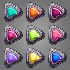 Set of stone pointers with inlaid gems