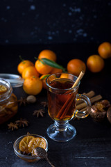 tangarine marmalade jam. dark food photo style