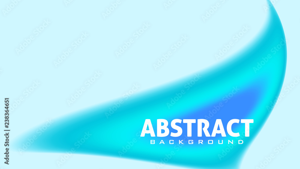 Leinwandbilder abstract blue and turquoise blurred rounded shape on light cyan background. minimal vector graphic p