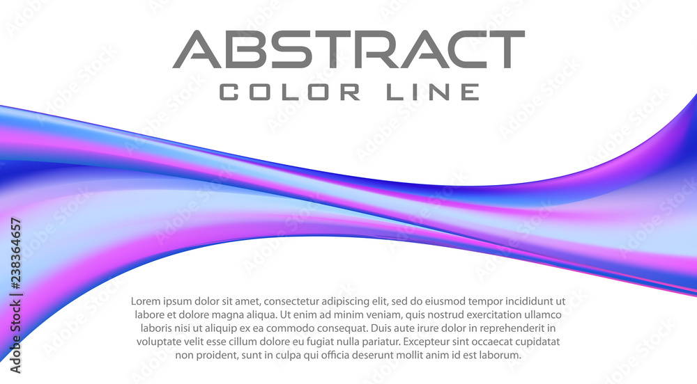 Poster abstract blue violet twisted line on white background