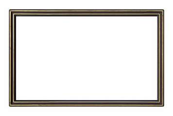 Wooden frame for paintings, mirrors or photo isolated on white background