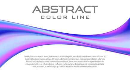 Abstract blue violet twisted line on white background