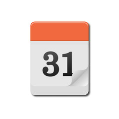 calendar. calendar icon. 31 number of the calendar. calendar with shadow