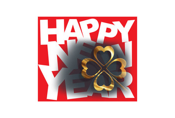 Four leaf clover with new year design.