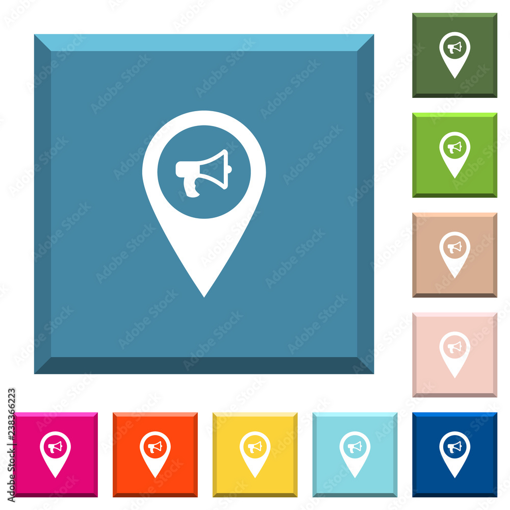 Poster voice navigation white icons on edged square buttons