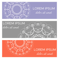 Set of abstract horizontal header banners