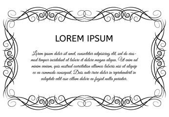 Decorative vintage horizontal frame 