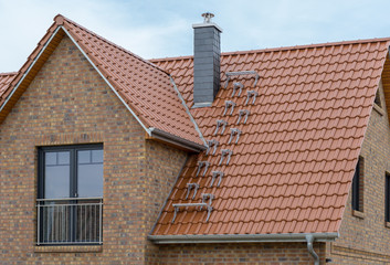 red roof and chimney