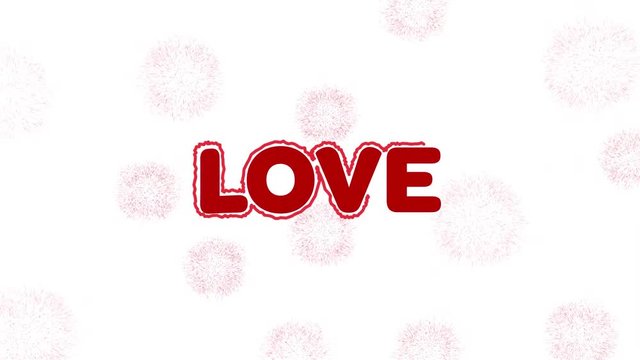 Happy Valentine's Day's banner. Motion animation,word Love twisting and red hearts' explosion.