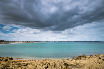 Dramatic clouds over the atlantic ocean in Saint Malo