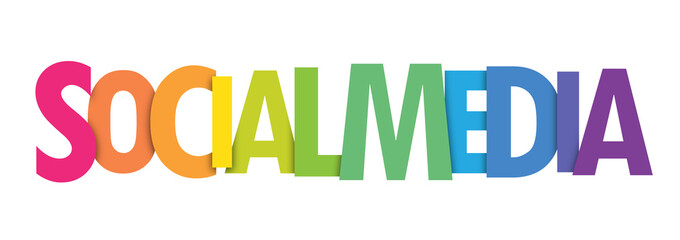 SOCIAL MEDIA colorful typography banner